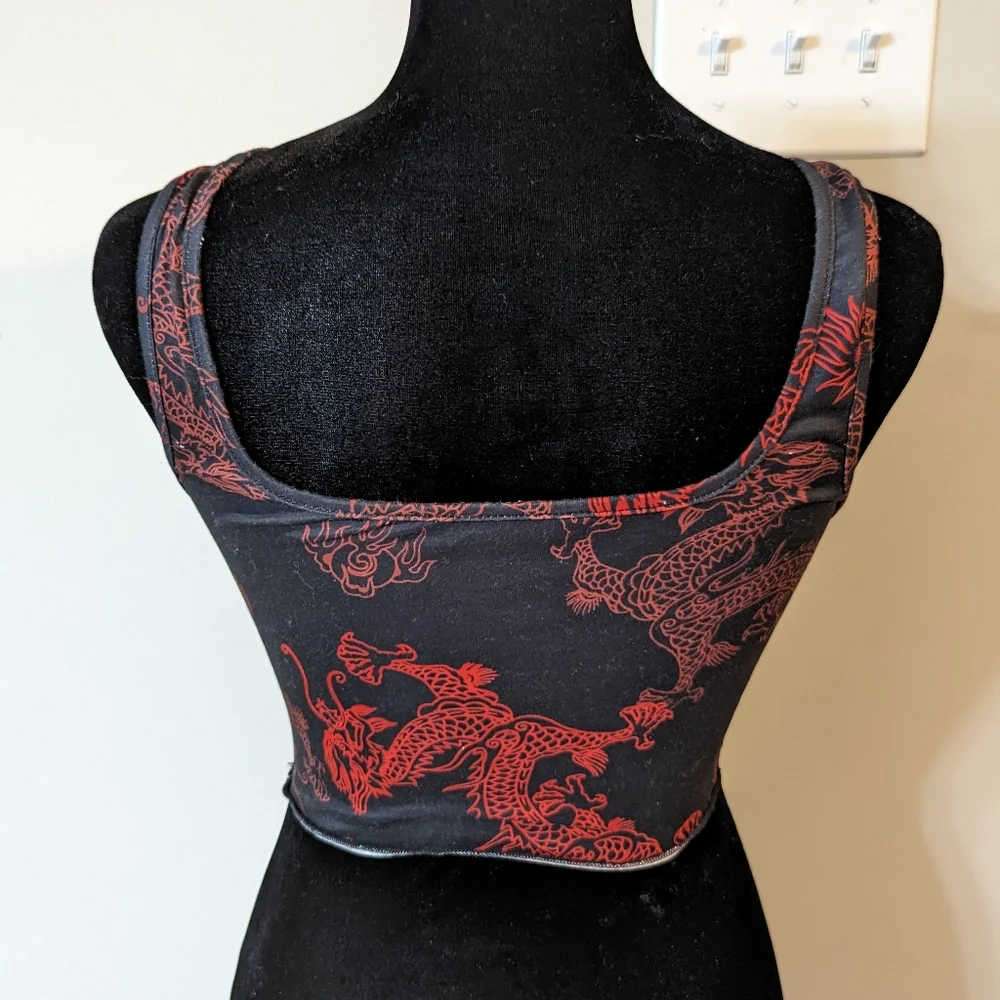 Crop Tank with Dragon Print, XS, SHEIN - Picture 4 of 4